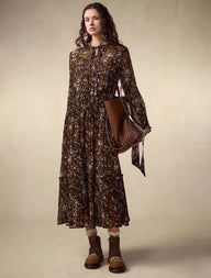 Frilled Belted Printed Dress – Seasonal New Arrival