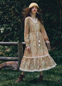Vintage Lace Patchwork Maxi Dress