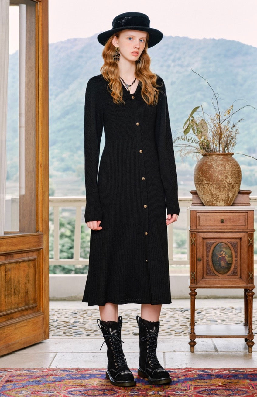 Luxury Beaded Acetate Blend Winter Dress