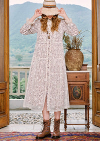 Romantic Winter Floral Mesh Maxi Dress