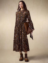 Frilled Belted Printed Dress – Seasonal New Arrival