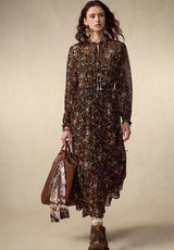 Frilled Belted Printed Dress – Seasonal New Arrival