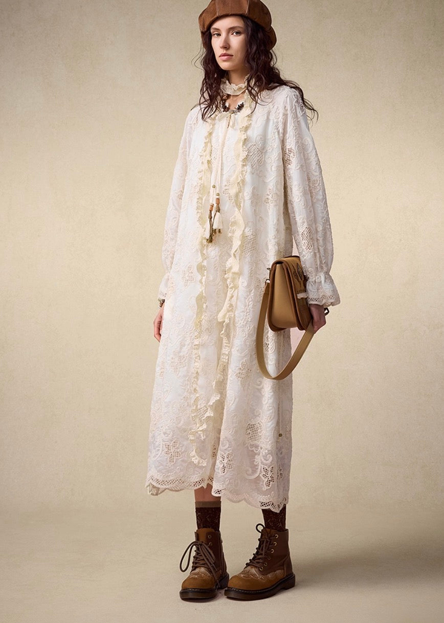 Embroidered Loose-Fit Dress – Heavy Detailing