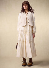 Fall Artistic Panel Long Dress – Ivory Tone