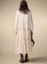 Fall Artistic Panel Long Dress – Ivory Tone