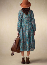 Exotic Printed Long-Sleeve Dress