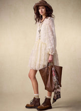 Romantic Puff Sleeve Lace Embroidered Dress