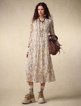 Cottagecore Floral Tie-Waist Dress