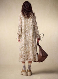 Cottagecore Floral Tie-Waist Dress