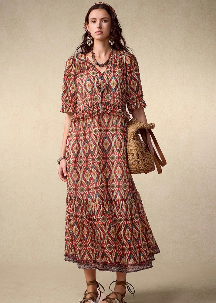 Exotic Printed Maxi Dress – New Arrival